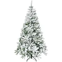 BellaFurn Arbre de Noël artificiel avec effet neige, 180 cm, 750 branches | Couleur : Vert/Blanc | Dimensions : 105 x 105 x 180 cm