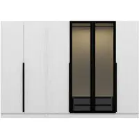 Dmora Roviano - Grande Armoire, 270x210h cm Blanc, Porte-Vêtements