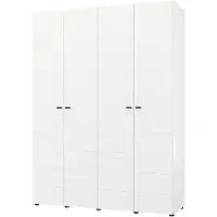 Dmora Soris - Grande Armoire, 155x208h cm Blanc Mat, Porte-Vêtements