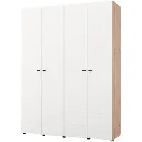 Dmora Soris - Grande Armoire, 155x208h cm Blanc, 4 Étagères
