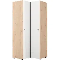 Dmora Armoire 2 Portes, 95x208h cm Blanc Mat, 4 Étagères