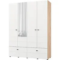 Dmora Spigno - Grande armoire, 155x208h cm blanc mat, 2 étagères