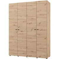 Dmora Grand Garde-robe Soris, 155x208h cm Chêne Nœuds, Porte-manteaux