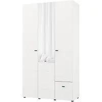Dmora Serram - Garde-robe 3 Portes, 117x52 cm Blanc Mat, Portemanteau