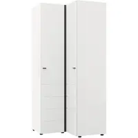 Dmora Armoire - 2 Portes, 95x208h cm Blanc Mat, 4 Tablettes