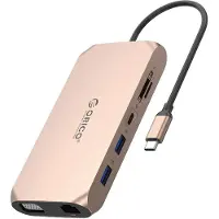 ORICO Station d'accueil XCR 12-en-1 avec port USB-C, comprenant 2 ports USB-A 3.1, 1 port USB-A 2.0 et 1 port USB-C PD 100W