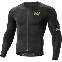 RockBros Hommes, Maillot de cyclisme, Koszulka rowerowa YDCX008 Diamond z długim rękawem rozmiar L - czarna (L), Noir, L