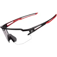 RockBros Unisexe, Lunettes de sport, Photochromique UV400 (Noir, Red, UV400), Rouge, Noir