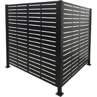 Relaxdays Habillage pour poubelles , gamme Line, 2 panneaux de 120 x 120 cm (H x L) chacun, brise-vue modulaire, clôture pour poubelles, noir