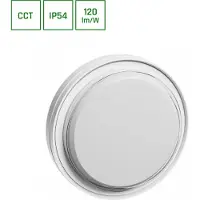 Spectrum LED Applique murale Plafonnier Éclairage extérieur Pastilo Blanc Ø22,1cm IP54 15W 1800lm CCT 2700/4000/6000K