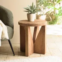 Macabane SANDY - Tabouret rond 40x40cm bois Pin recyclé SANDY