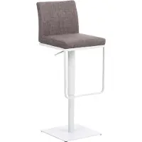BellaFurn Tabouret de bar, tabouret réglable - Réglable en hauteur - Assise confortable 100 % polyester | Couleur : gris | Couleur de base : blanc