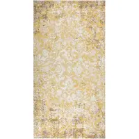 DKD Home Decor Tapis d'extérieur tissé plat 80x150 cm jaune