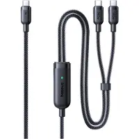 Baseus Kabel Flash 4 140W 2w1 USB-C do USB-C + USB-C 1.5 m - czarny (1.50 m, 140 W)