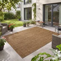 Teppium Tapis Extérieur 200x280 cm Marron Uni Résistant UV