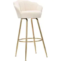 Dmora Tequis - Tabouret, 55x53x110h cm Blanc Crème, Rembourré