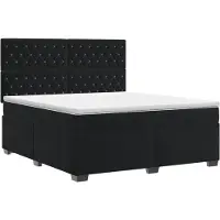 Syfax Lit boxspring avec matelas noir 160 x 200 cm velours