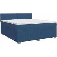 Syfax Lit boxspring avec matelas avec tête de lit bleu 140 x 200 cm Tissu