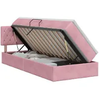 vidaXL Lit avec rangement et tête de lit rose 90 x 200 cm velours