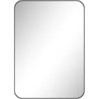 BellaFurn Miroir de salle de bain avec cadre métallique, dimensions 50x70 cm | Couleur : Noir | Dimensions : 50x2,5x70 cm