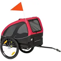 BellaFurn Remorque pour vélo pour chiens, jusqu'à 20 kg | Couleur : Rouge | Dimensions : 70 x 138 x 89 cm