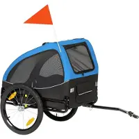 BellaFurn Remorque pour vélo pour chiens, jusqu'à 20 kg | Couleur : Bleu | Dimensions : 70x138x89 cm