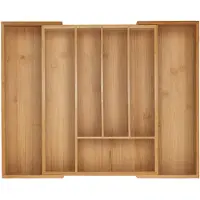 Relaxdays Range-couteaux, Range-couverts, Marron