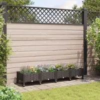 Prolenta Maison Exclusive - Jardinière sur roulettes, couleur marron, 160 x 40 x 29 cm, en plastique PP