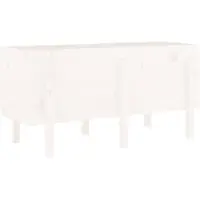 vidaXL Lit surélevé blanc 121x50x57 cm pin massif