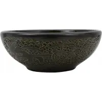 vidaXL Vasque à poser Noir Rond Ø41x14 cm Céramique