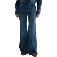 Wrangler Western 70s Flare Jeans Bleu 31 / 32 Femme