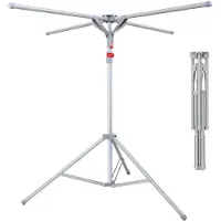Relaxdays Séchoir à linge , pliable, jusqu'à 15 kg, réglable en hauteur, H x P : 100-180 x 125 cm, séchoir à linge, gris