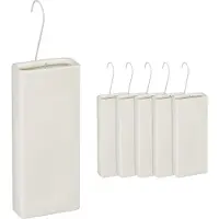 Relaxdays Humidificateurs pour radiateurs, lot de 6, diffuseurs d'eau pour radiateurs, à suspendre, en céramique, humidificateurs d'intérieur, couleur crème