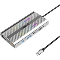 ORICO Station d'accueil XDR 12-en-1, RGB, USB-C, avec ports USB-A, USB-C PD (100 W), et 2 ports HDMI 4K 60 Hz