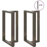 vidaXL Pieds de table de bar en T 2 pcs. Acier naturel 60x35x(90-91) cm Acier