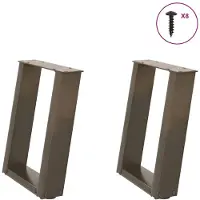 vidaXL Pieds de table basse en U 2 pcs. Acier naturel 28x(42-43) cm Acier