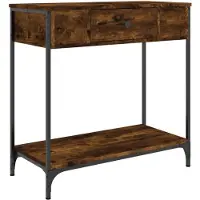 vidaXL Table console chêne fumé 75x34,5x75 cm bois d'ingénierie