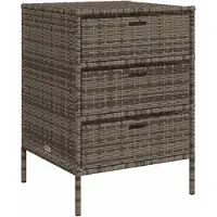 vidaXL Armoire de jardin Gris 55x59x80 cm Poly rotin