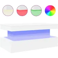 vidaXL Table basse avec lampes LED blanc 90x50x40 cm
