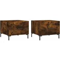 vidaXL Tables basses 2 pcs. Chêne fumé 50x50x40 cm Bois composite