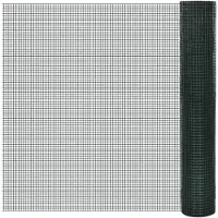 vidaXL Clôture en fil de fer pour poules Galvanisé avec revêtement PVC 10x1 m Vert