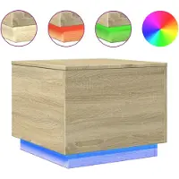 vidaXL Table basse avec lampes LED Chêne Sonoma 50x50x40 cm