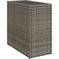 vidaXL Table d'appoint de jardin avec plateau en verre Gris 58x27,5x55 cm Rotin
