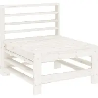 vidaXL Canapé central de jardin blanc pin massif