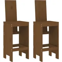 vidaXL Tabouret de bar 2 pcs. Marron miel 40x42x120 cm Pin massif