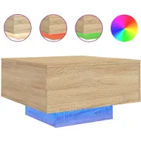 vidaXL Table basse avec lampes LED Chêne Sonoma 55x55x31 cm
