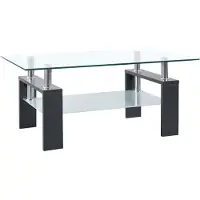 vidaXL Table basse Gris Transparent 95x55x40 cm verre trempé