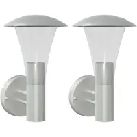 vidaXL Lampes murales extérieures 2 pcs. argent acier inoxydable