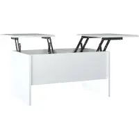 vidaXL Table basse blanc brillant 80 x 50 x 42,5 cm en aggloméré