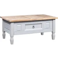 vidaXL Table basse Pin mexicain Gamme Corona Gris 100x55x44 cm